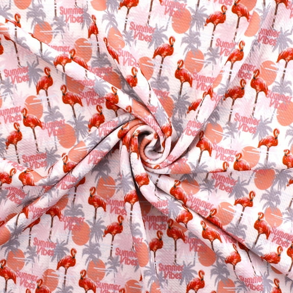 Summer Vibe Flamingos Bullet Fabric 1 yard