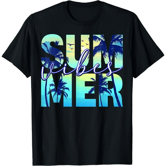 Summer Vibes Family Vacation GirlsTrip Matching Group T-Shirt Black Small