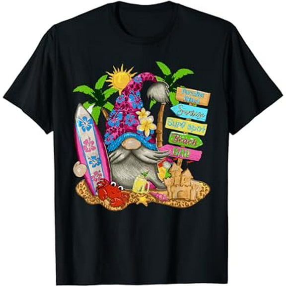 Summer Vibes Gnomes Beach Cute Party Hello gnome Summer T-Shirt