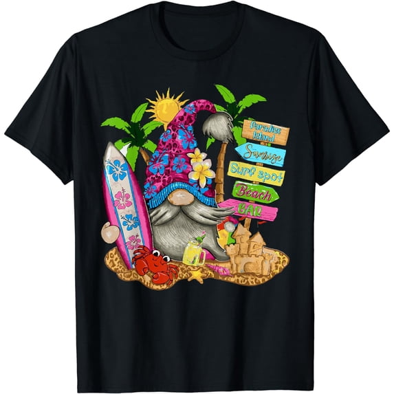 Summer Vibes Gnomes Beach Cute Party Hello gnome Summer T-Shirt