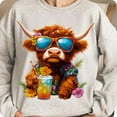 thumbnail image 1 of Summer Vibes Highland Cow Sweatshirt, Retro Funny Beach Sweatshirt, Summer Sweatshirt with Highland Cow, Funny Summer Sweatshirt, 1 of 5