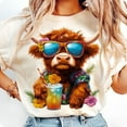 thumbnail image 1 of Summer Vibes Highland Cow T-shirt, Retro Funny Beach Shirt, Summer Shirt, Highland Cow Summer Tee TH060616, 1 of 5