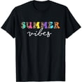 thumbnail image 1 of Summer Vibes Leopard Hello Summer Vacation Shirts Family T-Shirt Black 2X-Large, 1 of 4