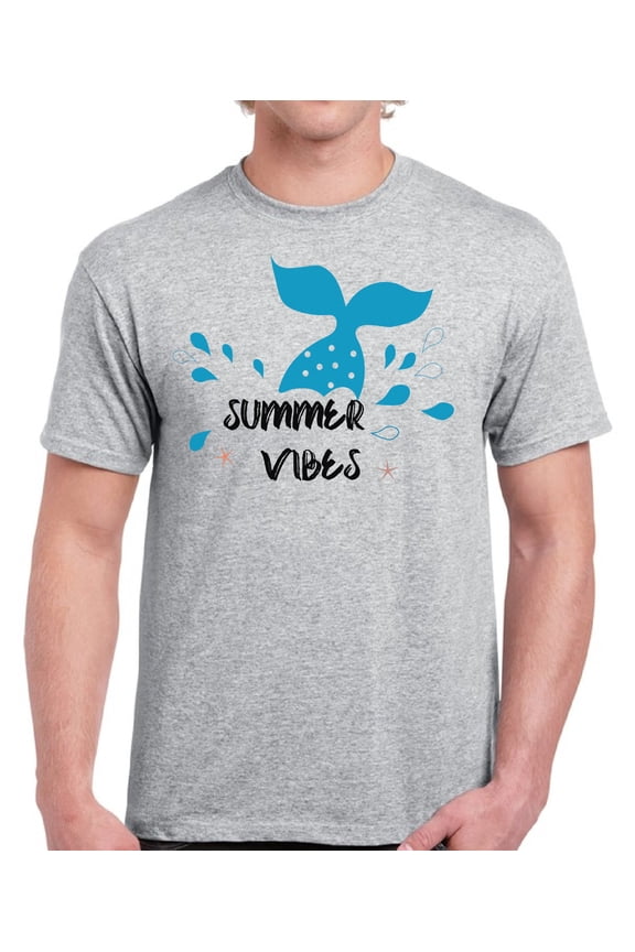 Summer Vibes Ocean T-Shirt for Men - S M L XL 2XL 3XL 4XL 5XL Graphic Tee - Summer Clothes Collection Vacation Shirt Mens