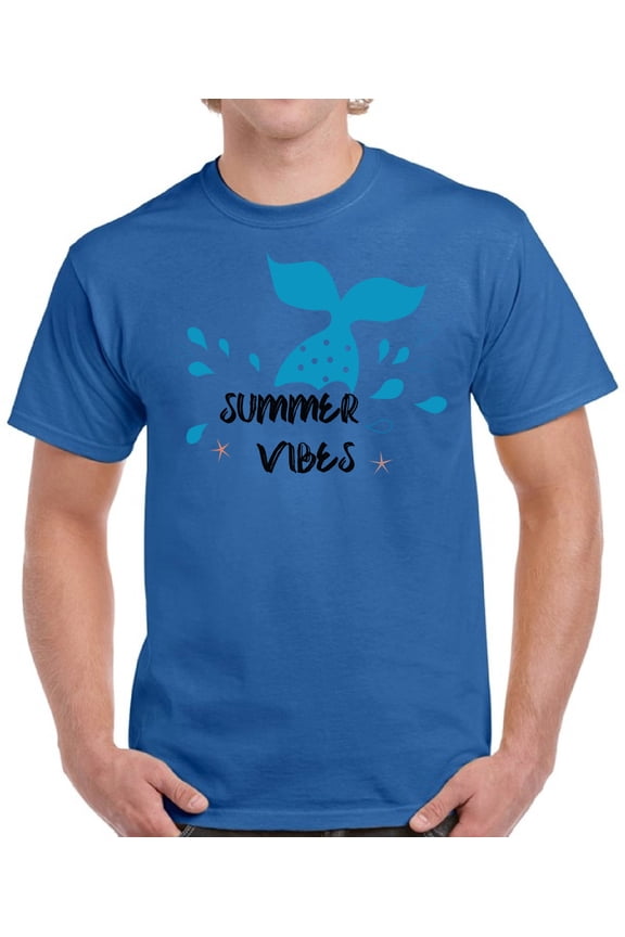 Summer Vibes Ocean T-Shirt for Men - S M L XL 2XL 3XL 4XL 5XL Graphic Tee - Summer Clothes Collection Vacation Shirt Mens