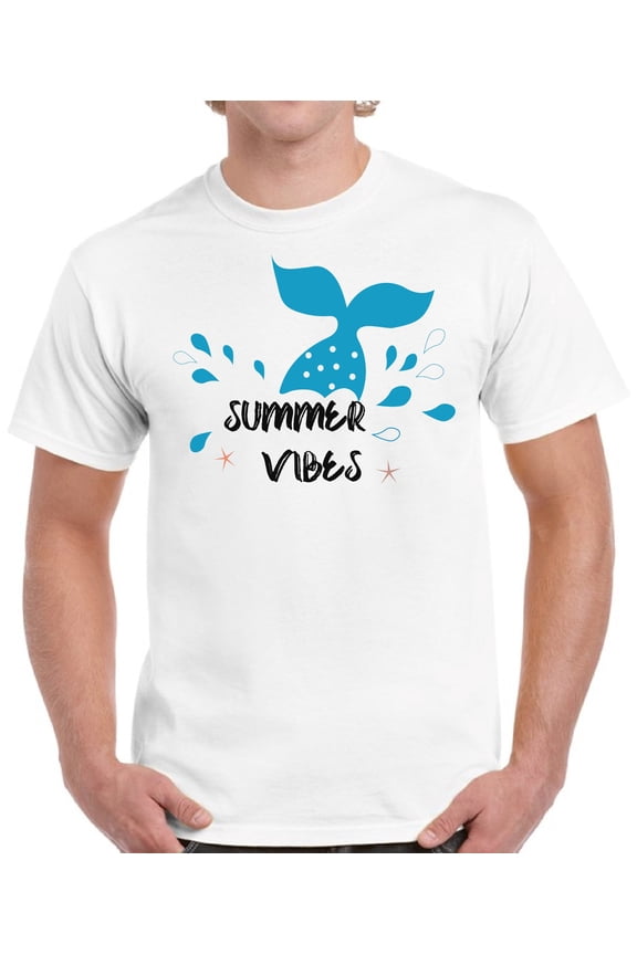 Summer Vibes Ocean T-Shirt for Men - S M L XL 2XL 3XL 4XL 5XL Graphic Tee - Summer Clothes Collection Vacation Shirt Mens