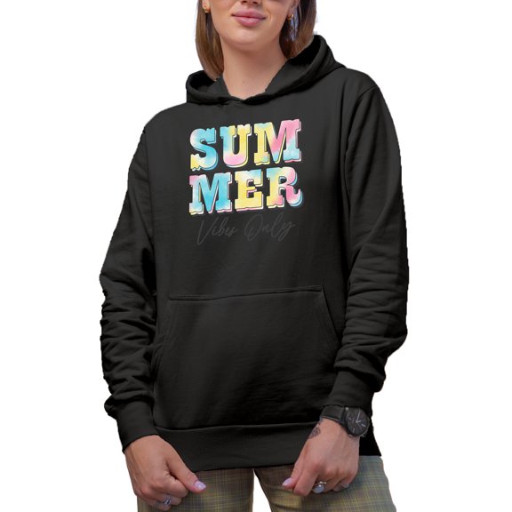 Summer Vibes Only, Tie Dye Art, Black Hooded Sweatshirt or Hoodie, 3XL