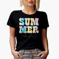 thumbnail image 1 of Summer Vibes Only, Tie Dye Art, Black T-Shirt, XL, 1 of 5