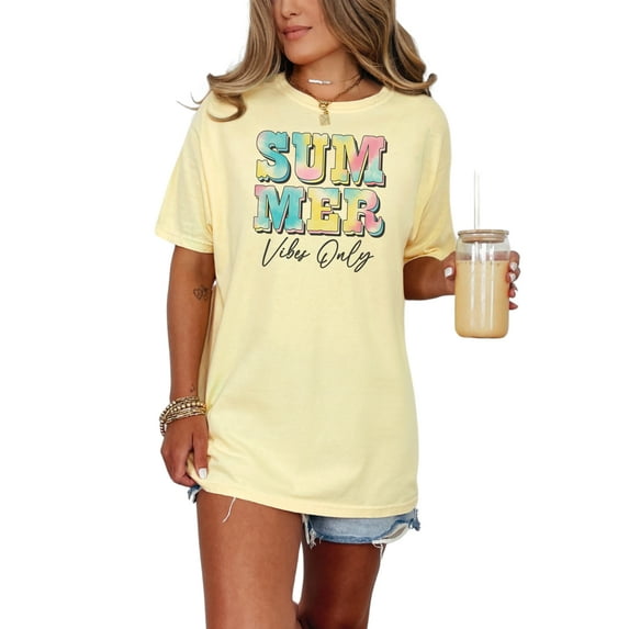 Summer Vibes Only, Tie Dye Art, Butter Comfort Colors T-Shirt, XL