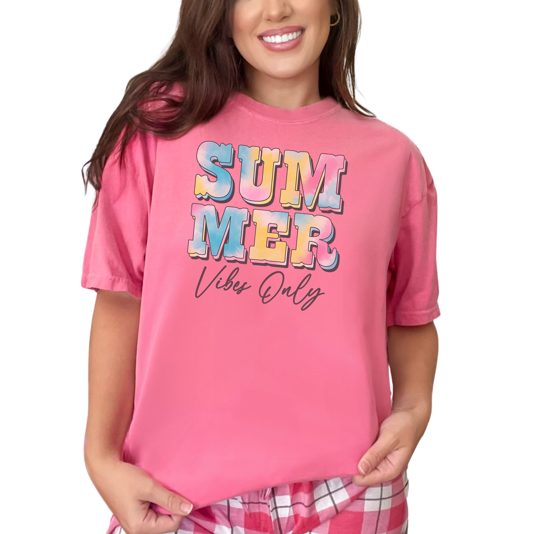 トップス STABRIDGE 2023 Summer Pack Pleasure Tee Summer Vibes Only, Tie Dye Art, Crunchberry Comfort Colors T-Shirt