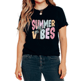 thumbnail image 1 of Summer Vibes Palm Tree Retro Distressed Graphic Tees T-Shirt Casual Commuting Short Sleeve Round Neck Black S-5XL, 1 of 5