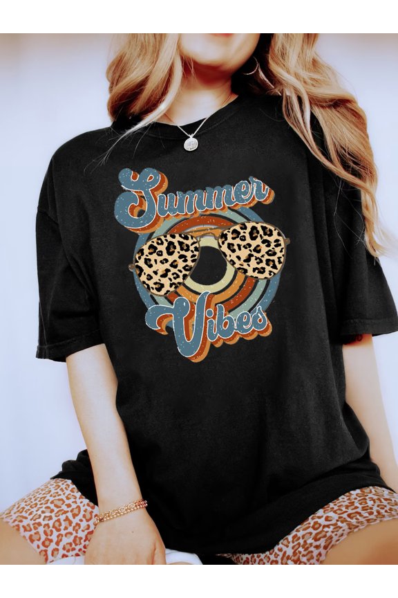 Summer Vibes Retro Cheetah Shirt