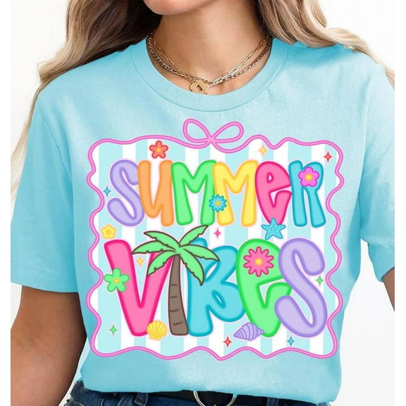 Summer Vibes Shirt, Neon Summer Shirt, Trendy Summer Shirt, Summertime Shirt, Sublimation Design Shirt, Retro Floral Summer Shirt, Beach Shirt, Aesthetic Shirt