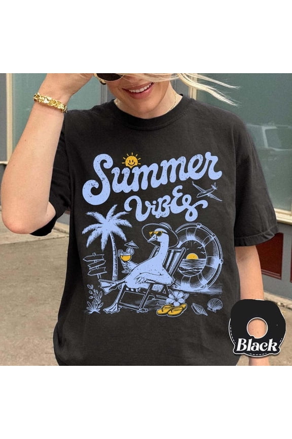 Summer Vibes Shirt, Retro Summer Shirt, Funny Goose Gifts