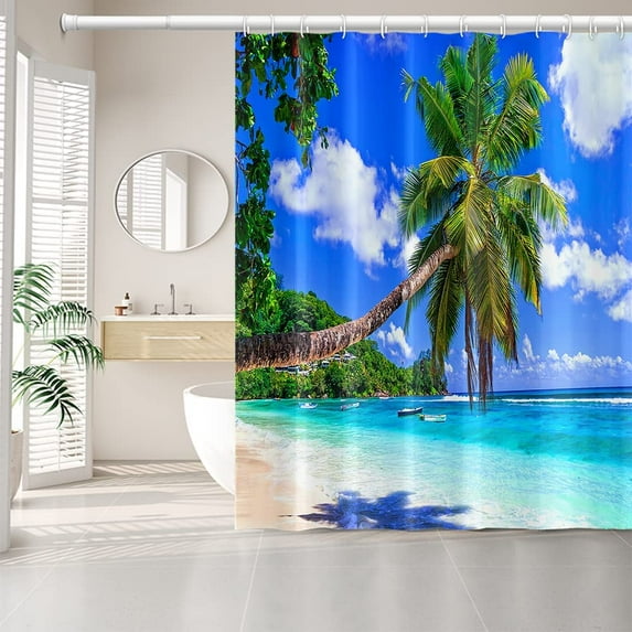 Summer Vibes Shower Curtains Funny Gnomes Three White Beard Gnomes Shower Curtain Machine Washable Durable Polyester Fabric Shower Curtain for Bathroom Decorative, 72x78 Inch