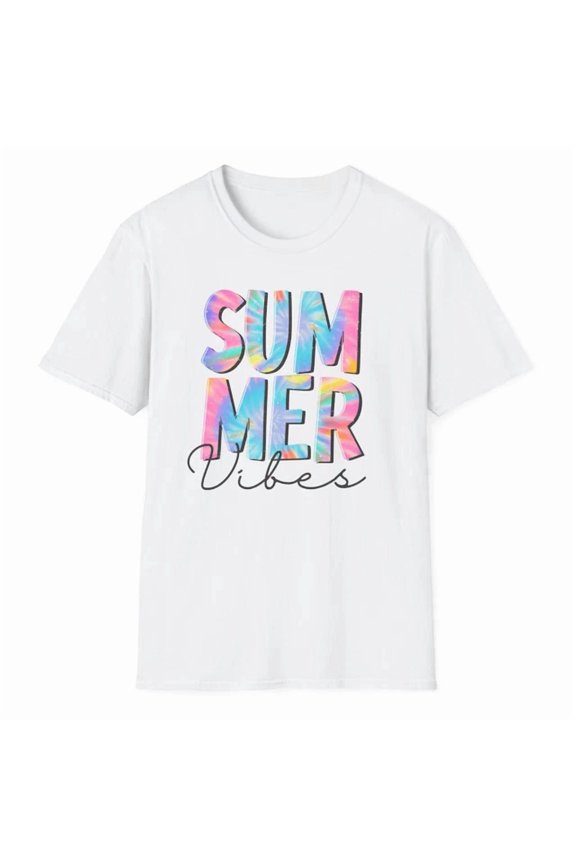 Summer Vibes Soft Style T-Shirt Fun Beach Tee, Relaxing Shirt, Color Options