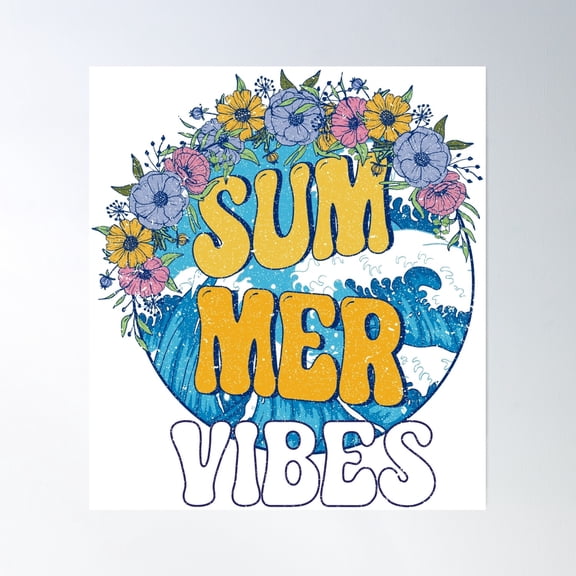 Summer Vibes | Summer Vacation Loading Poster Wall Art, Modern Wall Decor, 16x16 UNFRAMED