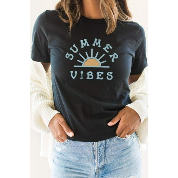 Summer Vibes Sunset Fun Vacation Graphic Tee T-Shirt