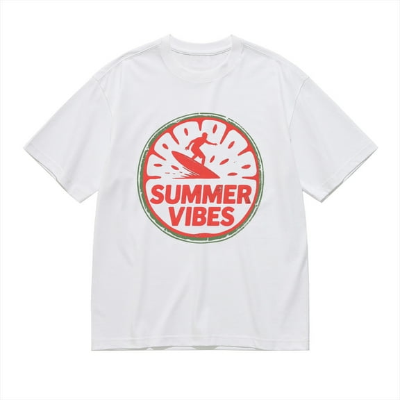 Summer Vibes, Surfing Watermelon Print 1, Vintage T Shirt, Cotton T-Shirt for Men, 23611218,S