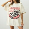 thumbnail image 1 of Summer Vibes T-Shirt, Highland Cow Design Tee, Retro Beach Shirt, Funny Summer Graphic Shirt, Sublimation Beach Print, 1 of 5