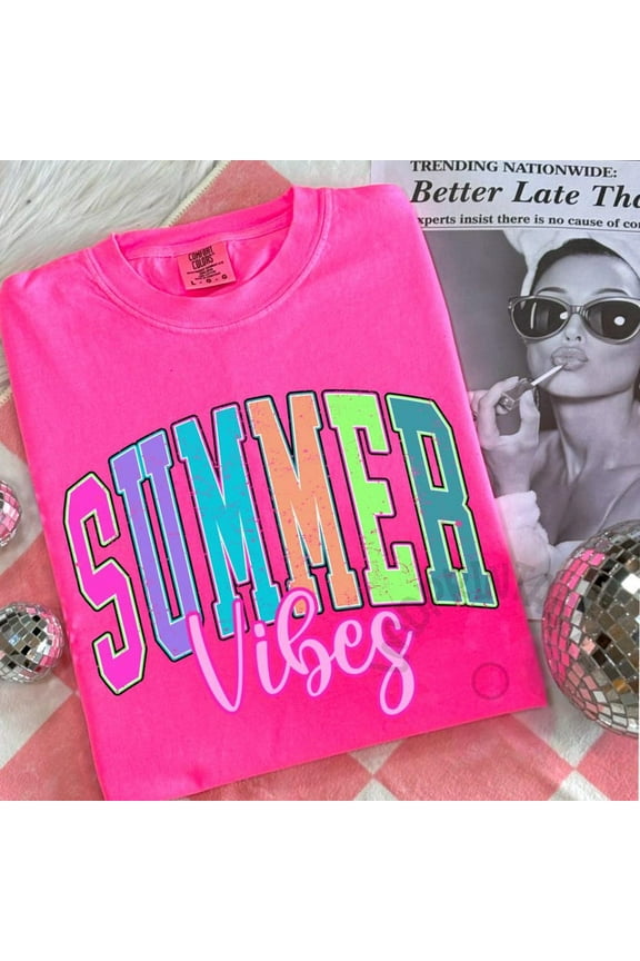 Summer Vibes T-shirt, Neon Summer Shirt, Trendy Summer Shirt, Summertime TH310501