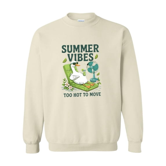 Summer Vibes Too Hot To Move Funny Heat Wave Quote Sweatshirt, for men & women, up to size 5XL
