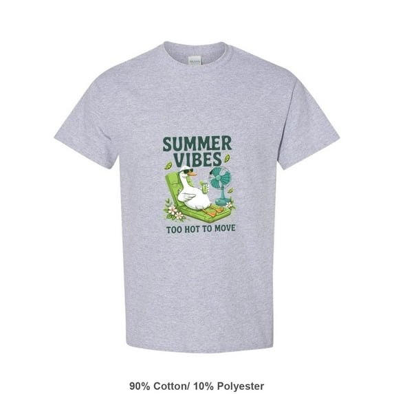 Summer Vibes Too Hot To Move Funny Heat Wave Quote T-Shirt, for men & women, up to size 5XL