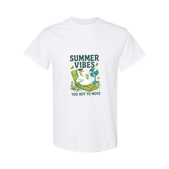 Summer Vibes Too Hot To Move Funny Heat Wave Quote T-Shirt, for men & women, up to size 5XL