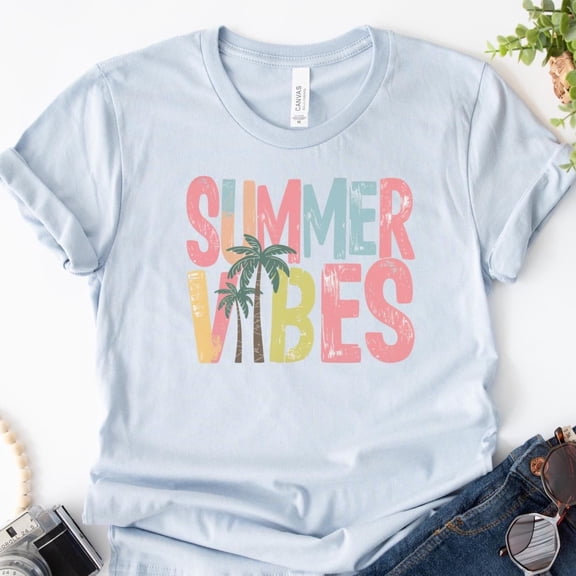 Summer Vibes Tshirt, Neon Trendy Summer Shirt, Summer Shirt, Distressed Beach Tee, 2025 Trendy Women's Shirt, Sunshine Shirt Tshirt All Size S-5XL