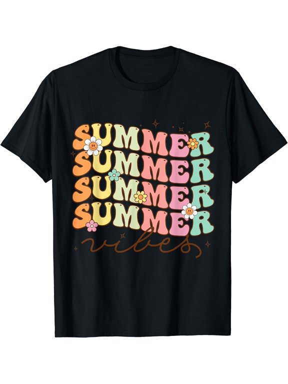 Summer Vibes Vacation Teacher Hello Summer T-Shirt