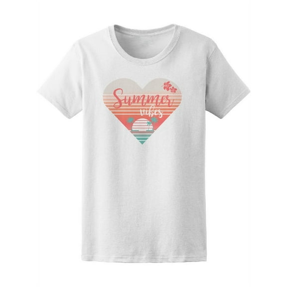 Summer Vibes Watercolor Heart T-Shirt Women -Image by Shutterstock, Female XX-Large