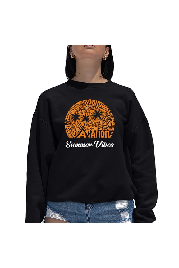 Summer Vibes - Women's Word Art Crewneck Sweatshirt