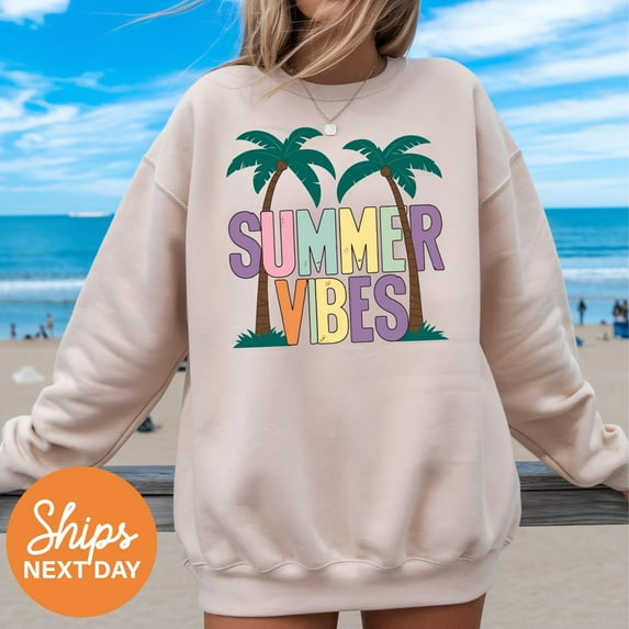 Summer Vibes sweatshirt, Family vacation, Summer Vacation hoodie, Trendy Beach outfit, Cute Ocean Tshirt, Vintage sweater, girls trip