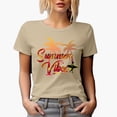 thumbnail image 1 of Summer Vibes with Surfer & Palm Trees, Tan T-Shirt, 3XL, 1 of 5