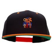 Summer Vibin Embroidered Wool Blend 2 Tone Classic Snapback - Black Orange OSFM