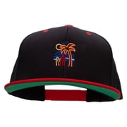 Summer Vibin Embroidered Wool Blend 2 Tone Classic Snapback - Black Red OSFM