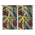 thumbnail image 1 of Summer Vibrant Jungle Leaves Kitchen Curtains - 2 Pack, Tropical Floral Design, Rod Pocket, 52x84 Inch, Farmhouse Decor, 1 of 2