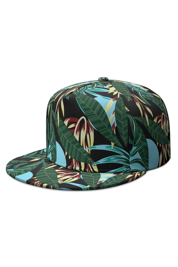 Summer Vibrant Snapback Hat - Palm Inspired Flat Brim Cap for Men & Women