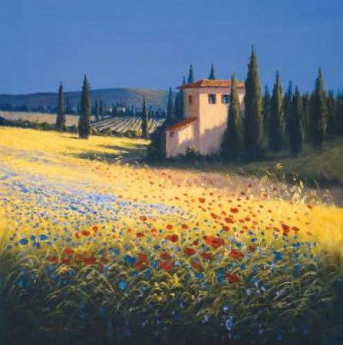 Summer Villa Canvas Art - David Short (24 x 24)
