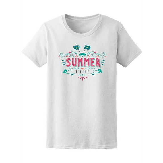 Summer Vintage Island Palm Trees T-Shirt Women -Image by Shutterstock, Female Large