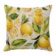 thumbnail image 1 of Summer Vintage Throw Pillow Cover Watercolor Yellow Lemon with Leaves Cotton Linen Cushion Cover Throw Pillow Case with Invisible Zipper for Couch Sofa Bed Chair Car 16x16 Inch, 1 of 14