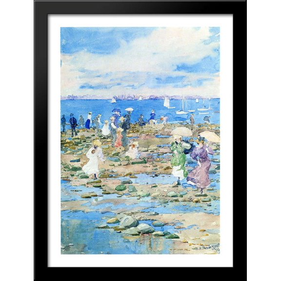 Summer Visitors 28x38 Large Black Wood Framed Print Art by Maurice Prendergast