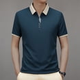 thumbnail image 1 of Summer Waffle Contrast Color Men's Fashion Casual Polo Shirt, 1 of 7