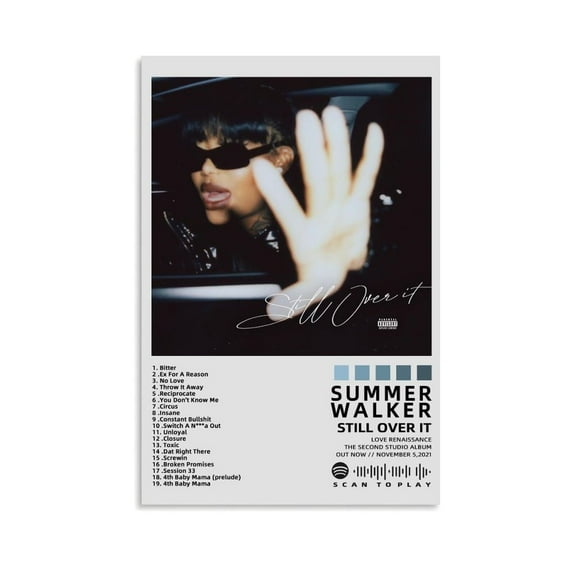 Summer Walker Poster Still Over It Album Cover Posters for Room Aesthetic, Music Posters Canvas Wall Art for Teen Room, Bedroom, Office Decor