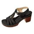 thumbnail image 1 of Fukaraa Open Toe Sandals Women Flat Dressy Summer Walking Ankle Strap Shoes, 1 of 9