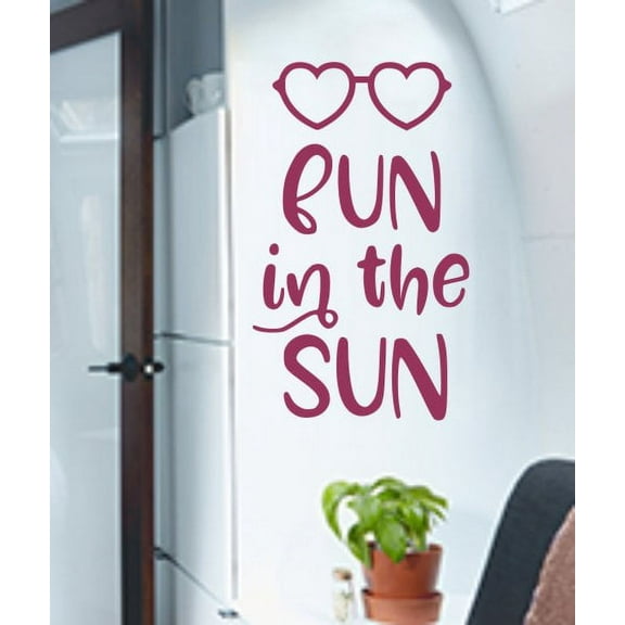 Summer Wall Decals Fun in the Sun Vinyl Sticker Art Home Decor Quotes 23x14-Inch Berry