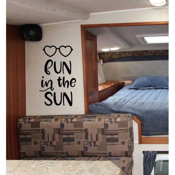 Summer Wall Decals Fun in the Sun Vinyl Sticker Art Home Decor Quotes 23x14-Inch Black