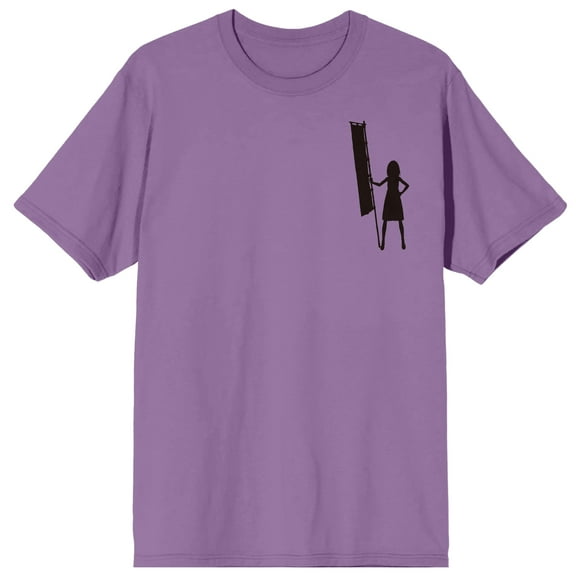 Summer Wars Girl Silhouette & Kenji With Staff Crew Neck Short Sleeve Lavender Men's T-shirt-Small