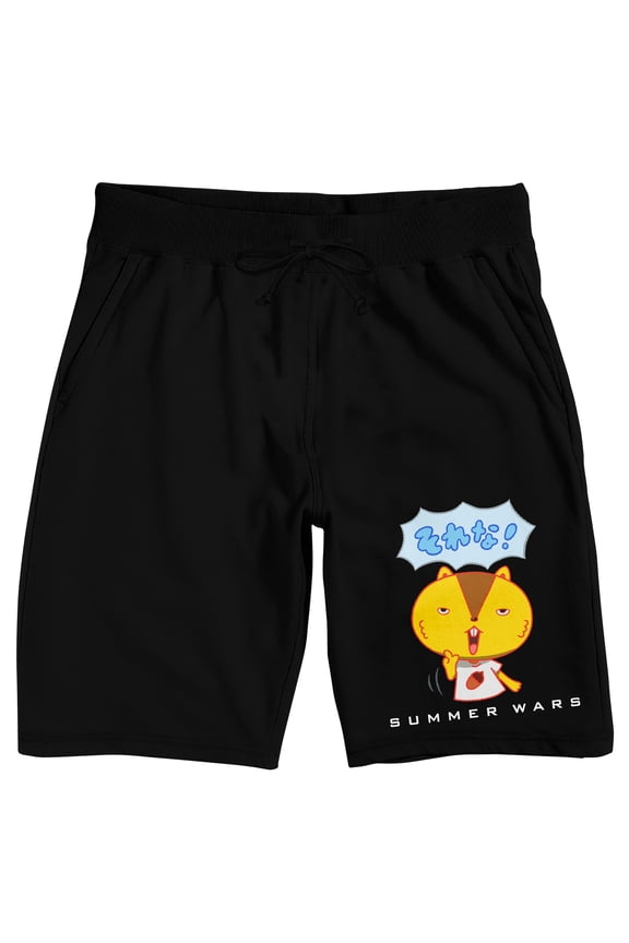 Summer Wars Kari Kenji Men's Black Lounge Shorts-Large