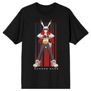 Summer Wars King Kazuma Character Poses Crew Neck Short Sleeve Mens Black T-shirt-XL